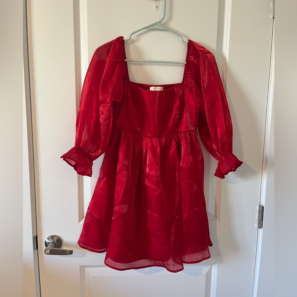 Red Shiny Mini Dress Size S